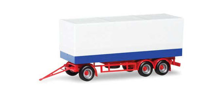 3-Axle Canvas Covered Low-Side Trailer - Assembled -- Blue, Red, White
