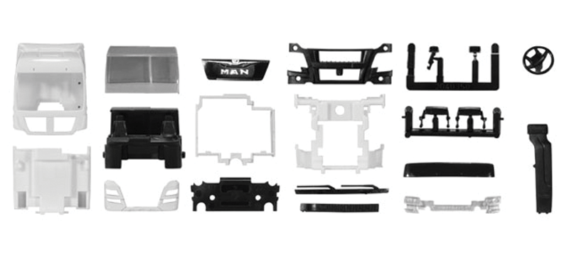 MAN TGX XXL Cab #1 - Kit -- Undecorated pkg(2)