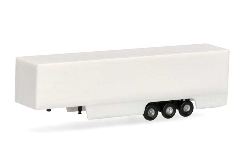 3-Axle Van Trailer with Skirt - Assembled -- Unpainted (white) pkg(2)