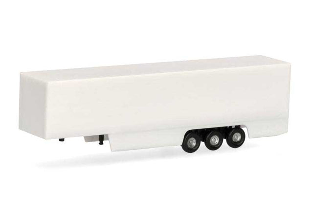 3-Axle Van Trailer with Skirt - Assembled -- Unpainted (white) pkg(2)