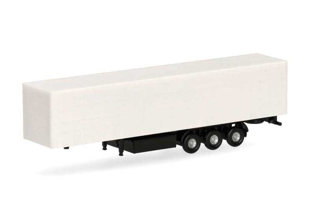 3-Axle Curtain Van Trailer - Assembled -- Unpainted (white) pkg(2)