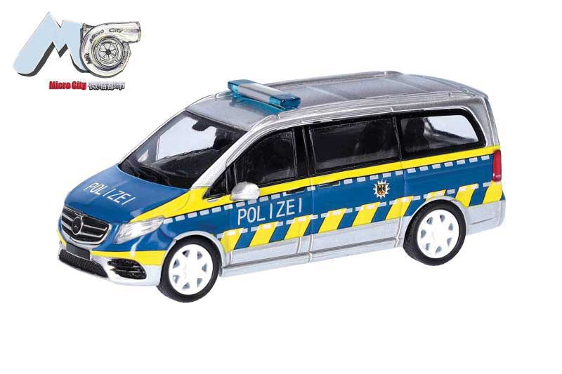 Mercedes V Class Passenger Van - Assembled -- Police (blue, yellow, silver, German Lettering)