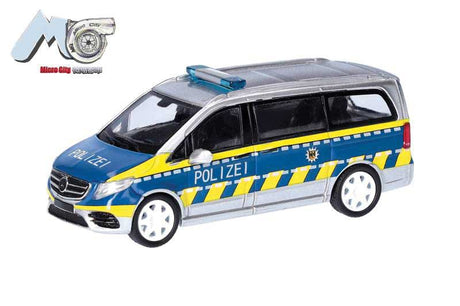 Mercedes V Class Passenger Van - Assembled -- Police (blue, yellow, silver, German Lettering)