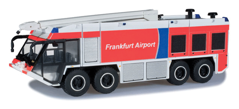 Ziegler Z8 Airport Fire Truck - Assembled -- Frankfurt, Germany, Airport (red, blue, silver, German Lettering)