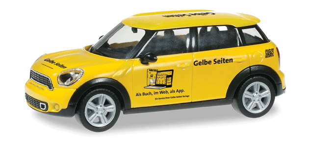 Mini Cooper S Countryman 4-Door Station Wagon - Assembled -- Yellow Pages (yellow, black, German Lettering)
