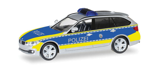 BMW 1999 3-Series Touring Station Wagon - Assembled -- Police (silver, blue, yellow, German Lettering)