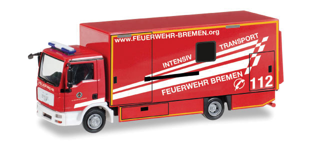MAN TGS Ambulance - Assembled -- Fire Department (red, white, Intensive Car Unit, German Lettering)