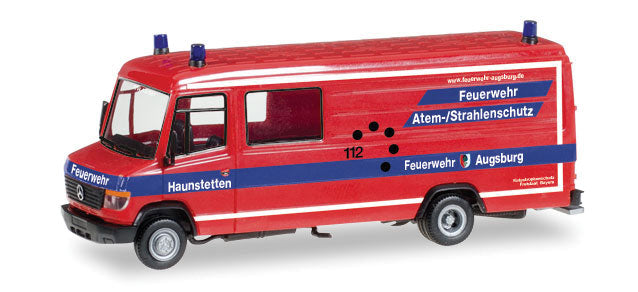Mercedes-Benz T2 Vario Fire Truck - Assembled -- Fire Department (red, blue, white, German Lettering)