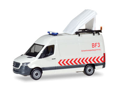Mercedes-Benz Sprinter Cargo Van - Assembled -- BF-3 Pilot Vehicle (white, red, German Lettering)