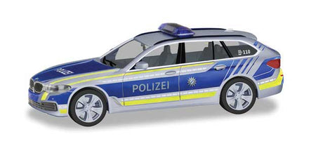 BMW 5-Series Station Wagon - Assembled -- Police (blue, silver, yellow, German Lettering)