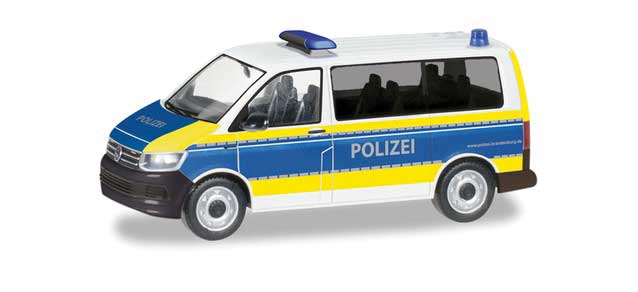 Volkswagen T6 Passenger Van - Assembled -- Police (white, blue, yellow, German Lettering)