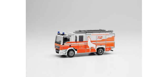 MAN TGM Ziegler Fire Truck - Assembled -- Wolfsburg, Germany, Fire Department (orange, white, German Lettering)