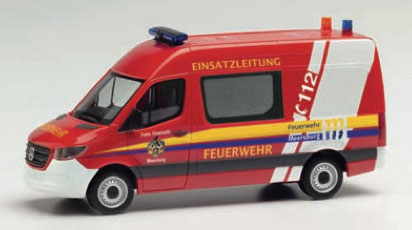 Mercedes-Benz Sprinter High Roof Ambulance - Assembled -- Fire Department (red, yellow, white, German Lettering)