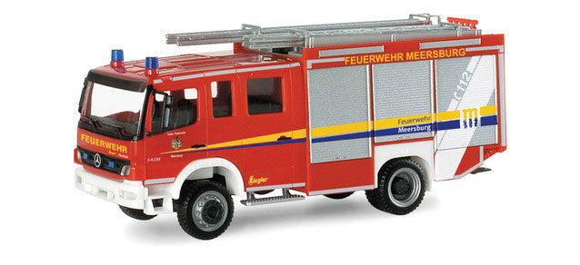 Mercedes-Benz Atego Fire Truck - Assembled -- Meersburg, Germany, Fire Department (red, silver, yellow, white, blue, Germa