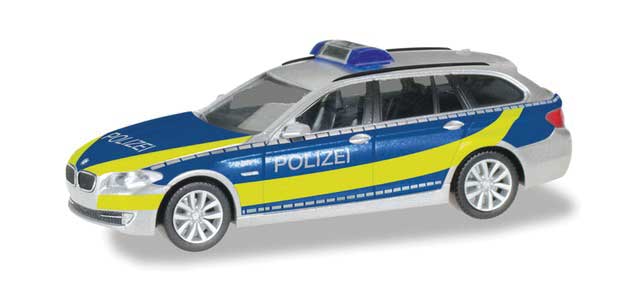 BMW 5 Series - Assembled -- Police (blue, silver, yellow, German Lettering)