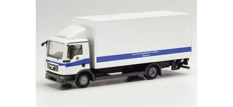 MAN TGL Box Truck with Tail Lift - Assembled -- Police (white, blue, German Lettering)