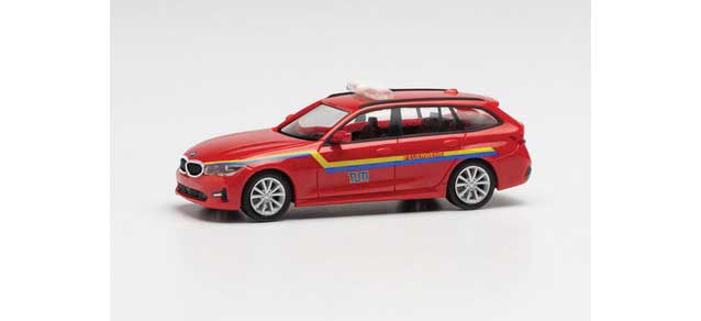 BMW 3 Series Station Wagon - Assembled -- Fire Brigade (red, yellow, blue, German Lettering)