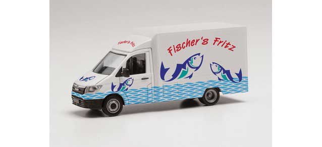 MAN TGE Food Truck - Assembled -- Fischer's Fritz (white, blue, red, German Lettering)