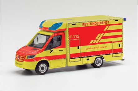 Mercedes-Benz Sprinter Box-Body Ambulance - Assembled -- Landkreis Holzminden (yellow, red, German Lettering)