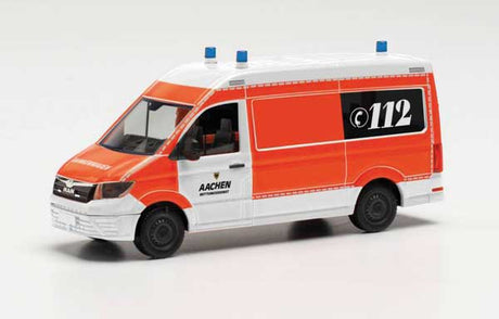 MAN TGE High-Roof Cargo Van - Assembled -- Aachen, Germany, Ambulance (orange, white, German Lettering)