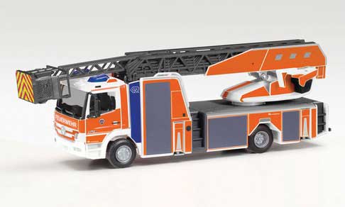 Mercedes-Benz Rosenbauer Ladder Truck - Assembled -- Fire Department (orange, gray, German Lettering)