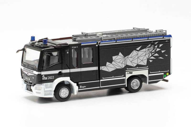 MAN TGM Ziegler Fire Truck - Assembled -- Fire Department (Swiss, black, white, German Lettering)