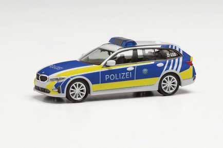BMW 3-Series Touring Station Wagon - Assembled -- Police (blue, yellow, white, German Lettering)