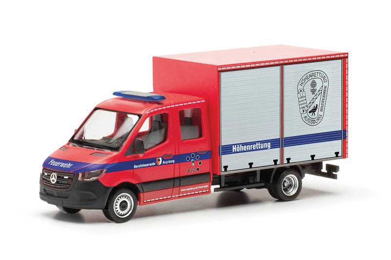 Mercedes-Benz Sprinter Box-Body Truck - Assembled -- Augsburg, Germany, Fire Department (red, silver, blue, German Lettering)