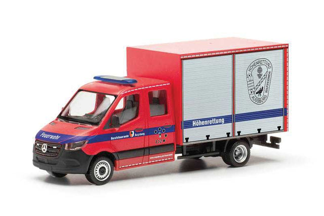 Mercedes-Benz Sprinter Box-Body Truck - Assembled -- Augsburg, Germany, Fire Department (red, silver, blue, German Lettering)