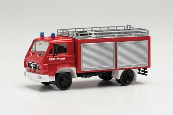 MAN G90 Fire Truck - Assembled -- Ambulance (red, silver, white, German Lettering)