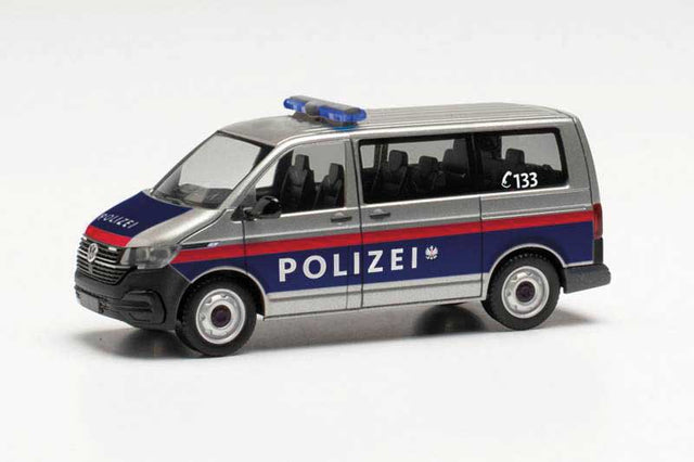 Volkswagen T6.1 Passenger Van - Assembled -- Police (silver, blue, red, German Lettering)