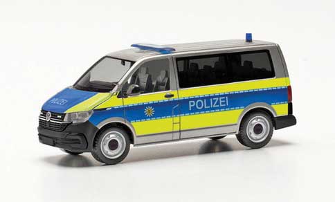 Volkswagen T6.1 Passenger Van - Assembled -- Police (blue, yellow, silver, German Lettering)