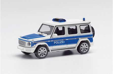 Mercedes-Benz G Class SUV - Assembled -- Police (white, blue, yellow, German Lettering)