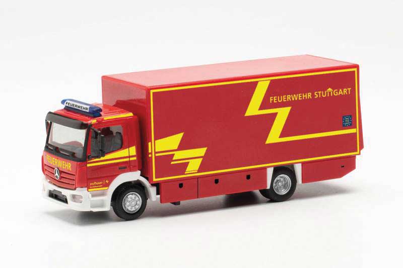 Mercedes-Benz Atego Box-Body Truck - Assembled -- Stuttgart, Germany, Fire Department (red, yellow, German Lettering)