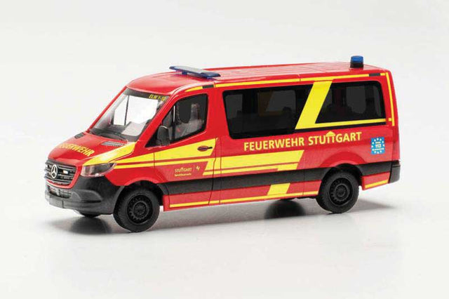 Mercedes-Benz Sprinter Low-Roof Ambulance - Assembled -- Stuttgart, Germany, Fire Department (red, yellow, black, German Lettering)