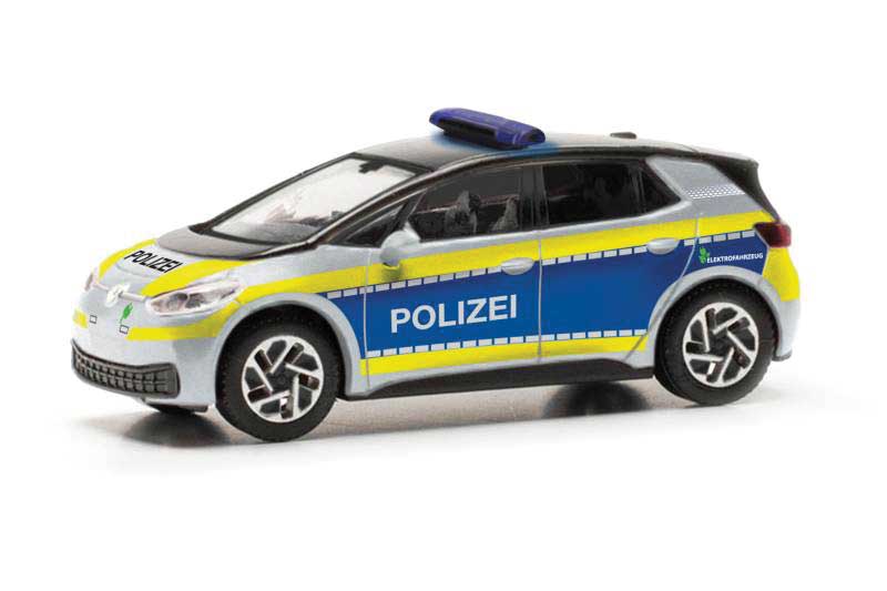 Volkswagen ID3 - Assembled -- Police (silver, blue, yellow, German Lettering)