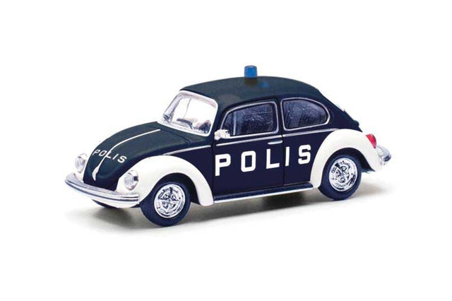 Volkswagen Old Beetle - Assembled -- Polis (black, white, Swedish Lettering)