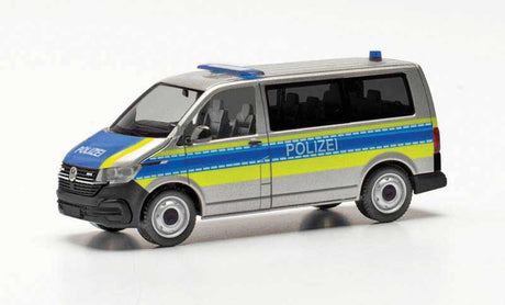 Volkswagen T6.1 Passenger Van - Assembled -- Police (silver, blue, yellow, German Lettering)
