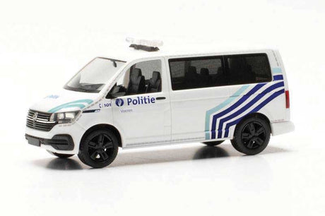 Volkswagen T6.1 Passenger Van - Assembled -- Belgium Police (white, blue, Dutch)
