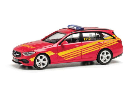 Mercedes-Benz C Class Touring Station Wagon - Assembled -- Fire Department (red, yellow, German Lettering)