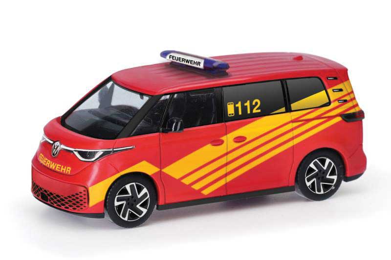 2024 Volkswagen ID Buzz Electric Passenger Van - Assembled -- Fire Department (red, yellow, German Lettering)