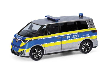 2024 Volkswagen ID Buzz Electric Passenger Van - Assembled -- Police (silver, blue, yellow, German Lettering)
