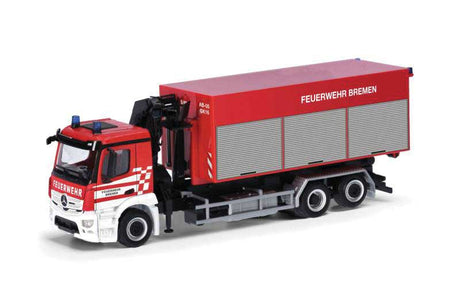 Mercedes-Benz Actros M Swap-Body Fire Truck - Assembled -- Fire Department (red, white, silver, German Lettering)
