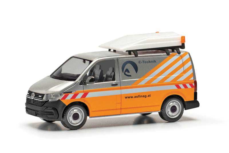 Volkswagen T6.1 Cargo Van - Assembled -- E Technik Follow Me Escort (orange, gray, white, German Lettering)