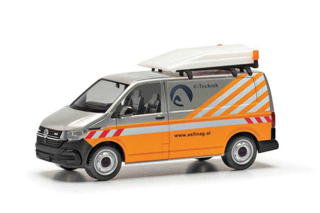 Volkswagen T6.1 Cargo Van - Assembled -- E Technik Follow Me Escort (orange, gray, white, German Lettering)
