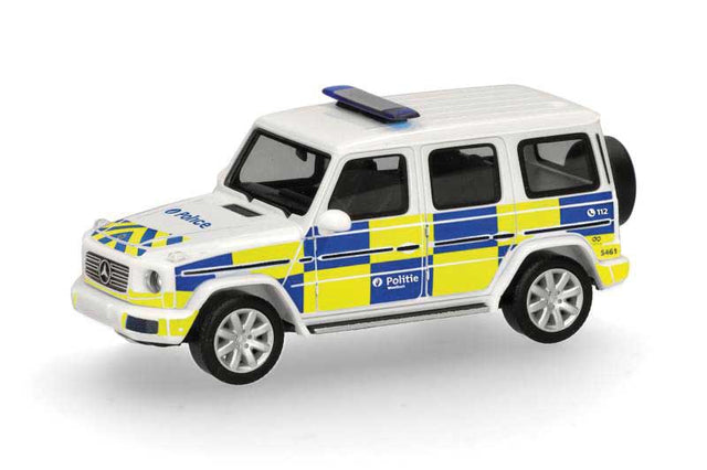 Mercedes-Benz G Klasse SUV - Assembled -- Belgium Police (white, blue, yellow, French Lettering)