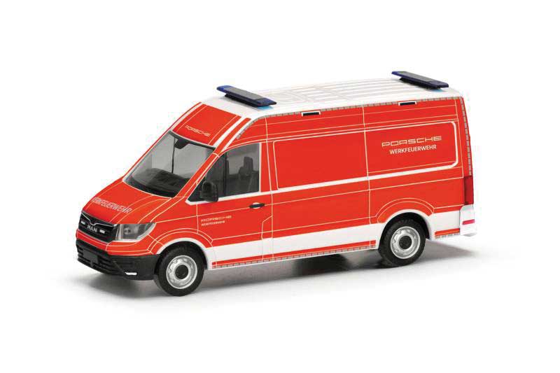 MAN TGE Cargo Van Ambulance - Assembled -- Fire Department (red, white, German Lettering)
