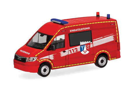 MAN TGE High-Roof Cargo Van Ambulance - Assembled -- Fire Department (red, white, German Lettering)