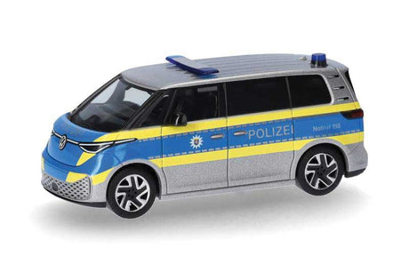 2024 Volkswagen ID Buzz Electric Passenger Van - Assembled -- Police (silver, blue, yellow, German Lettering)
