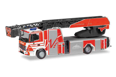Mercedes-Benz Atego Fire Ladder Truck - Assembled -- Fire Department (red, white, black, silver, German Lettering)